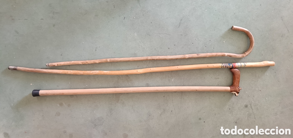 Artesan&iacute;a: Lote de bastones de madera