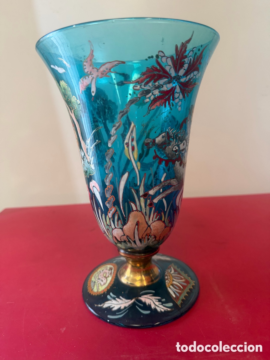 Artesan&iacute;a: Jarr&oacute;n cristal esmaltado Gen&iacute;s firmado