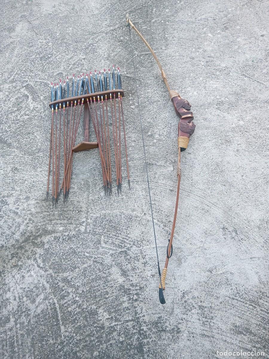 Artesan&iacute;a: BONITO JUEGO DE ARCO CON FLECHAS Y ESPOSITOR