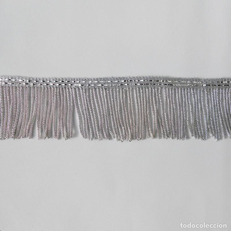 Artesan&iacute;a: Fleco de canutillo de plata met&aacute;lico - 7 CM - Foto 2