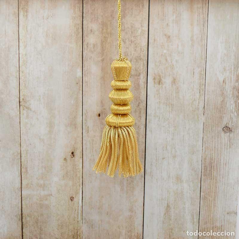 Artisanat: Borla de oro de 7 cm con fleco de canutillo de 5 cm