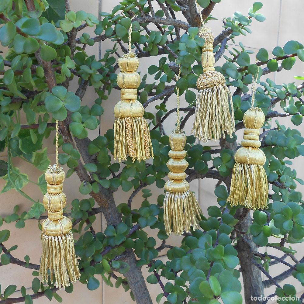 Artesan&iacute;a: Borla de oro de 5 cm con fleco de canutillo de 5 cm - Foto 2