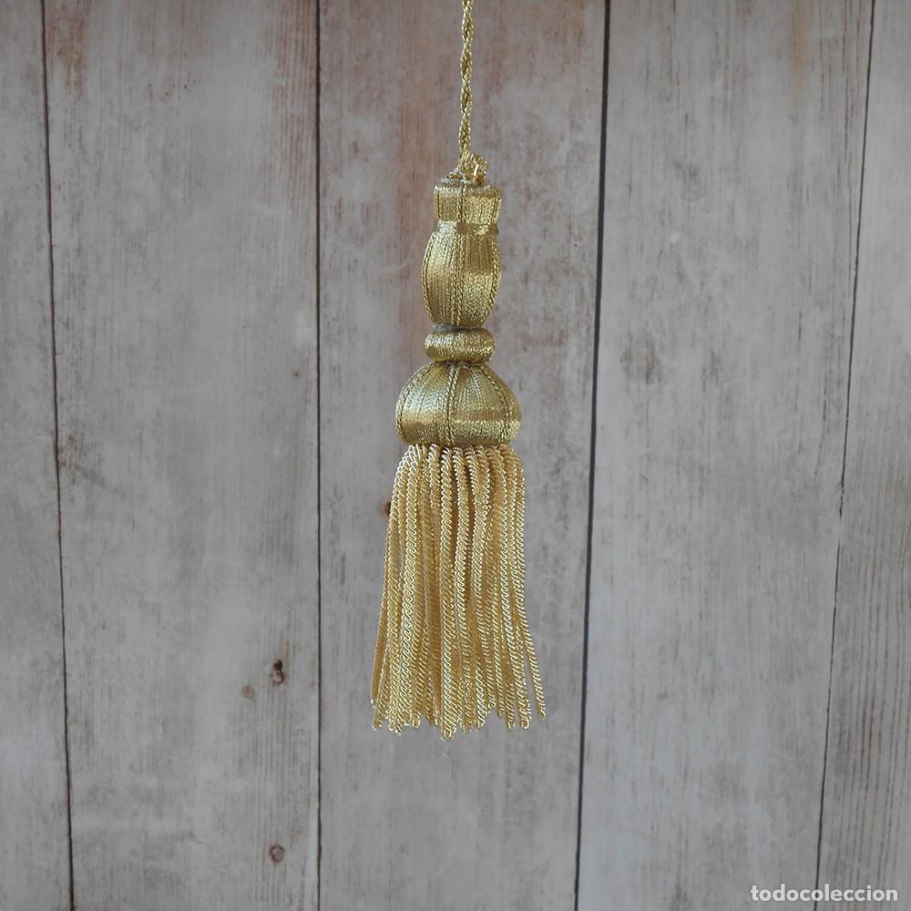 Artisanat: Borla de oro oscuro de 6 cm con fleco de canutillo de 6 cm