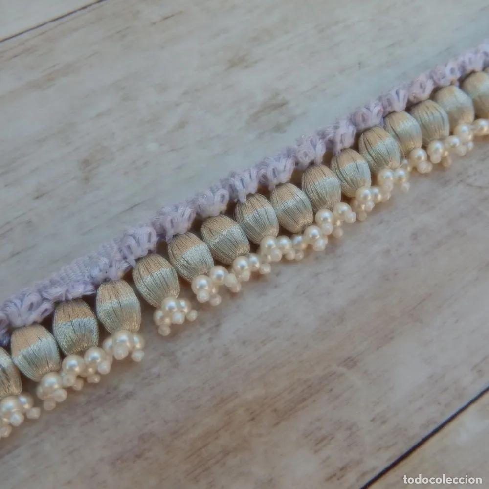 Artisanat: Fleco de bellota de plata con perlas 2 cm