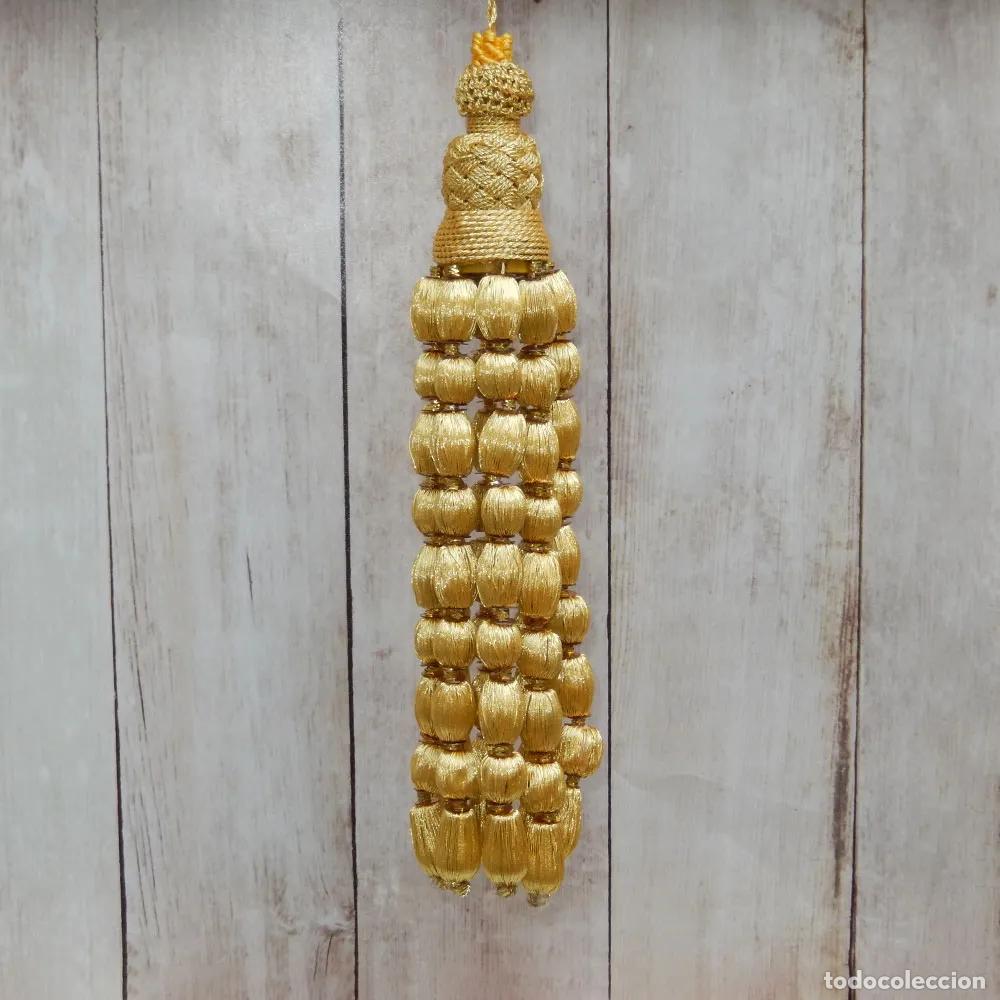 Artisanat: Borla de oro con fleco de bellota 20 cm
