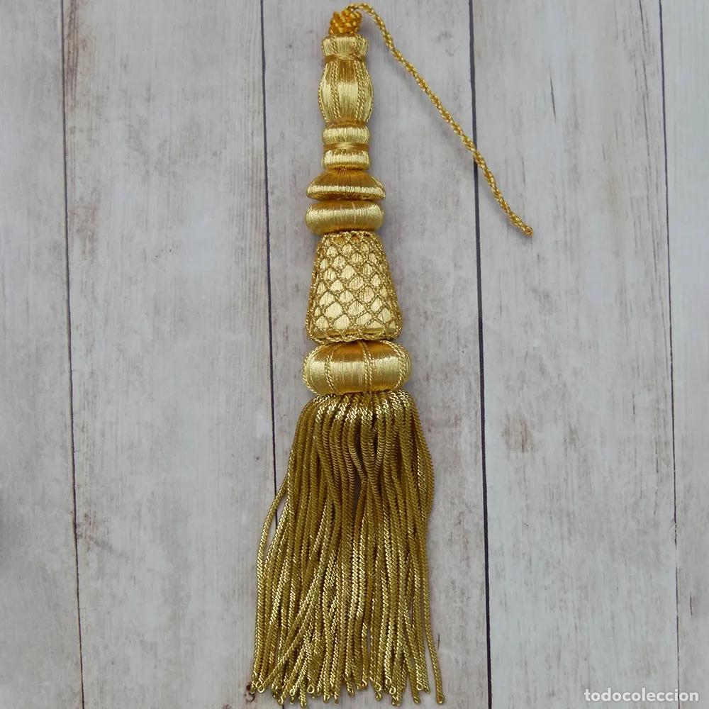 Artisanat: Borlones de Oro con red y fleco 23 cm