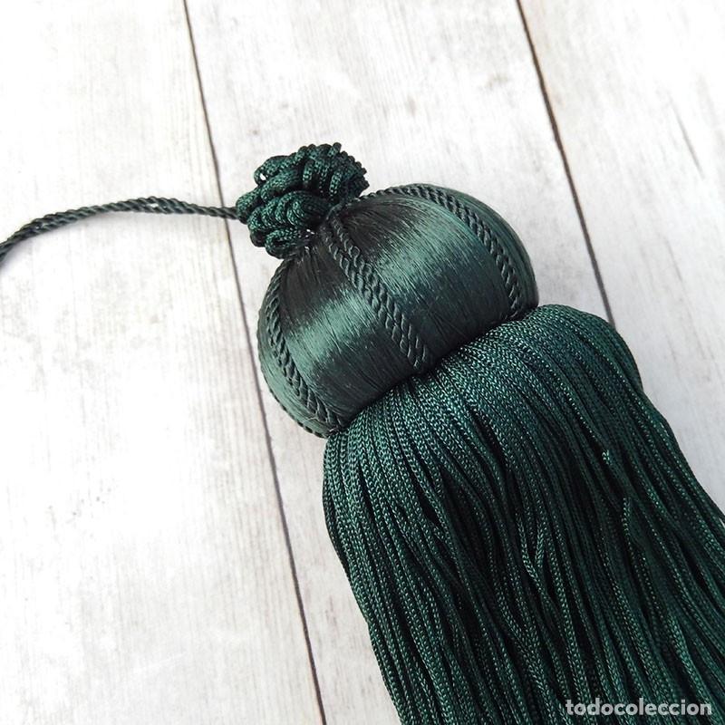 Artesan&iacute;a: Borla de seda verde 32 cm - Foto 2