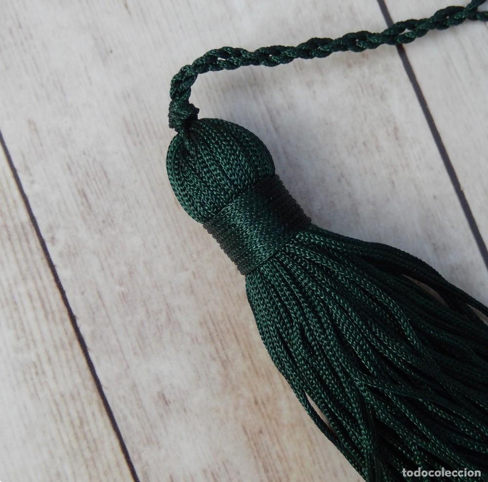 Artesan&iacute;a: Borla de seda verde 15 cm - Foto 2