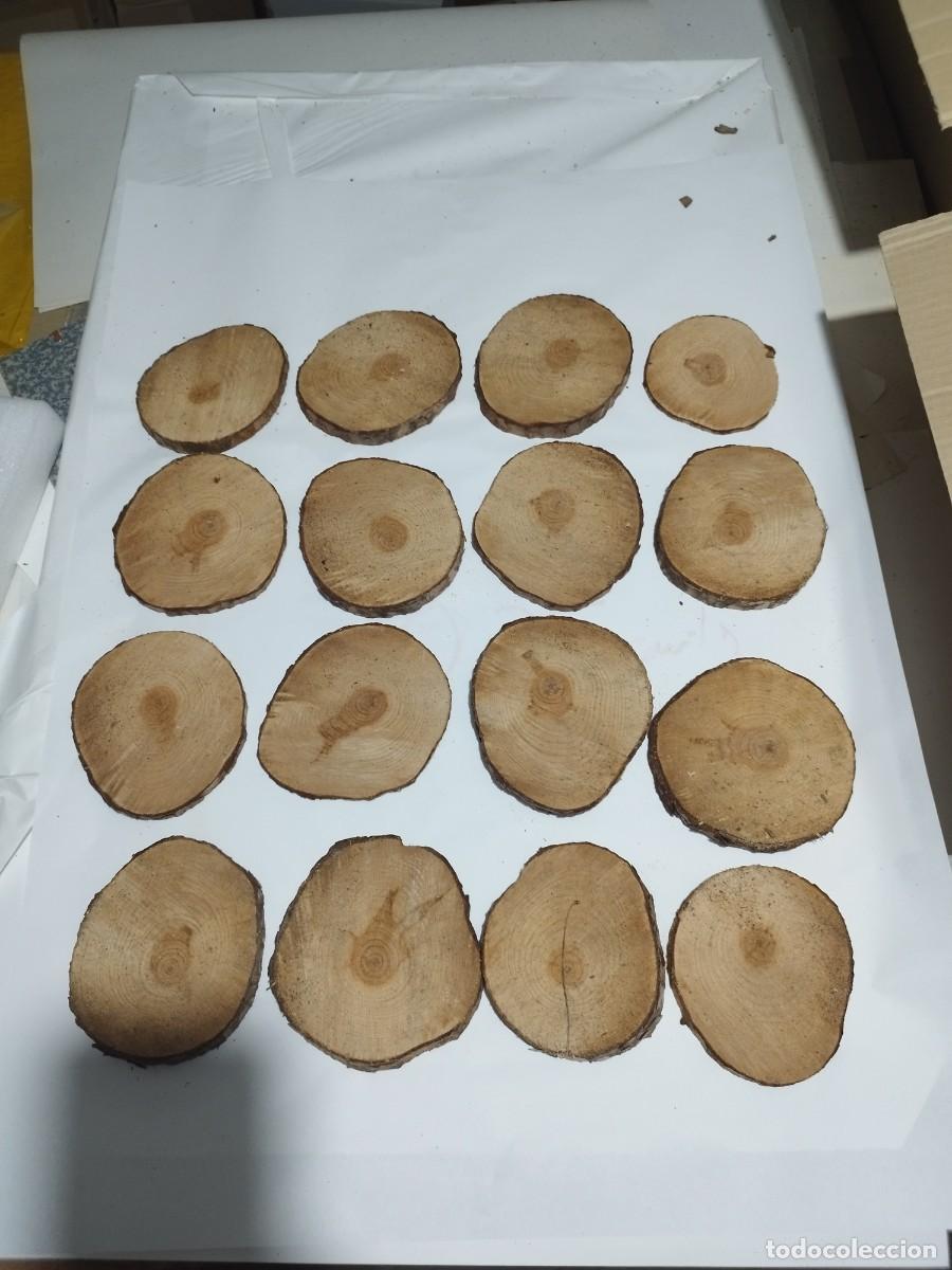 Artesan&iacute;a: RODAJAS DE PINO. PLATITOS. POSAVASOS. ARTESANIA. MADERA NATURAL. 16 UNIDADES