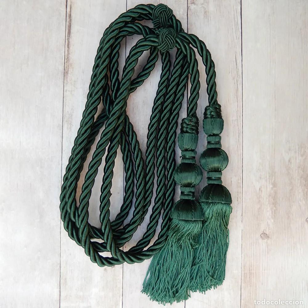 Handicraft: Cord&oacute;n Verde 3m con Borlas Verdes de Seda 18 cm