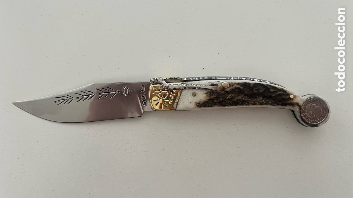 Artesan&iacute;a: Navaja artesanal Jos&eacute; Antonio Herreros con moneda brit&aacute;nica