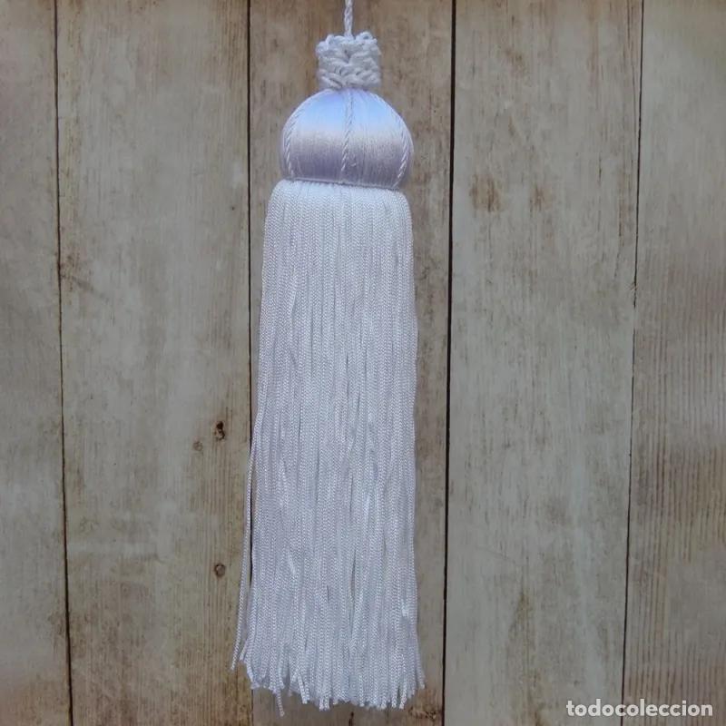 Artisanat: Borla de seda blanca 18 cm