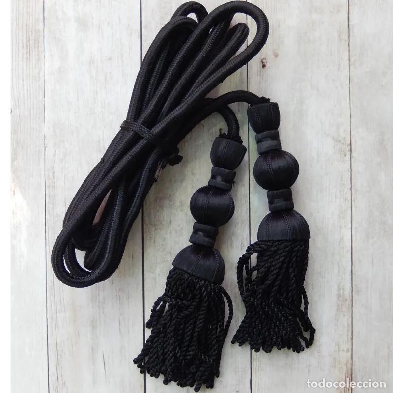 Artesan&iacute;a: C&iacute;ngulo negro 3m con borlas de seda negras 18cm - Foto 1