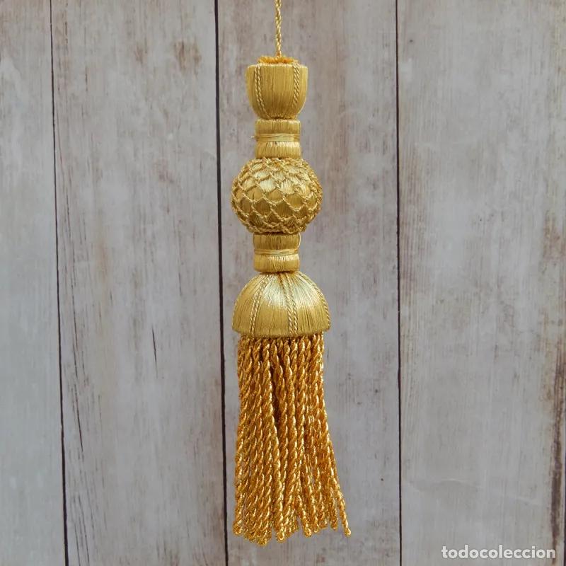 Artesan&iacute;a: Borla de oro 9cm con fleco de rapacejo de oro 8 cm - Foto 1