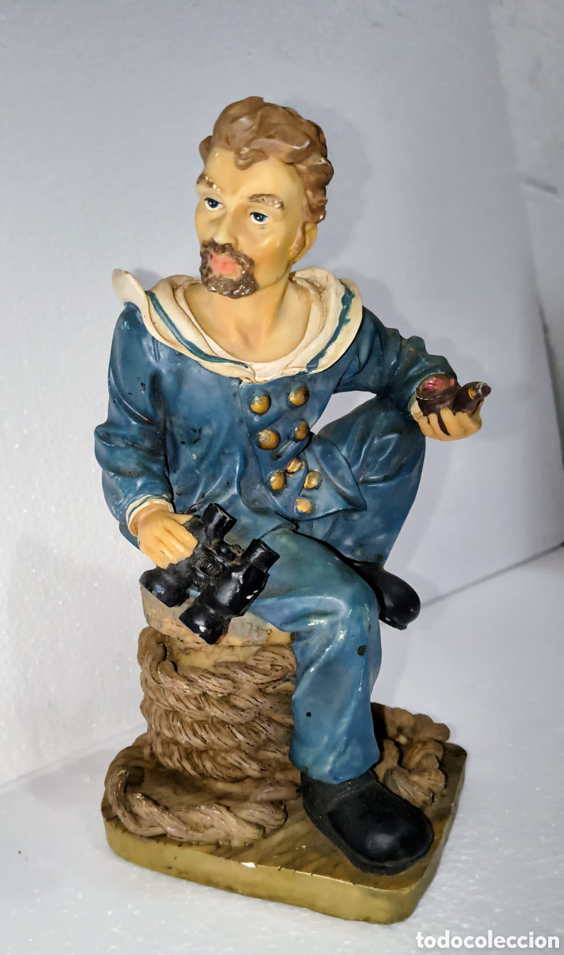 Artesan&iacute;a: Figura de marinero vintage con pipa y binoculares
