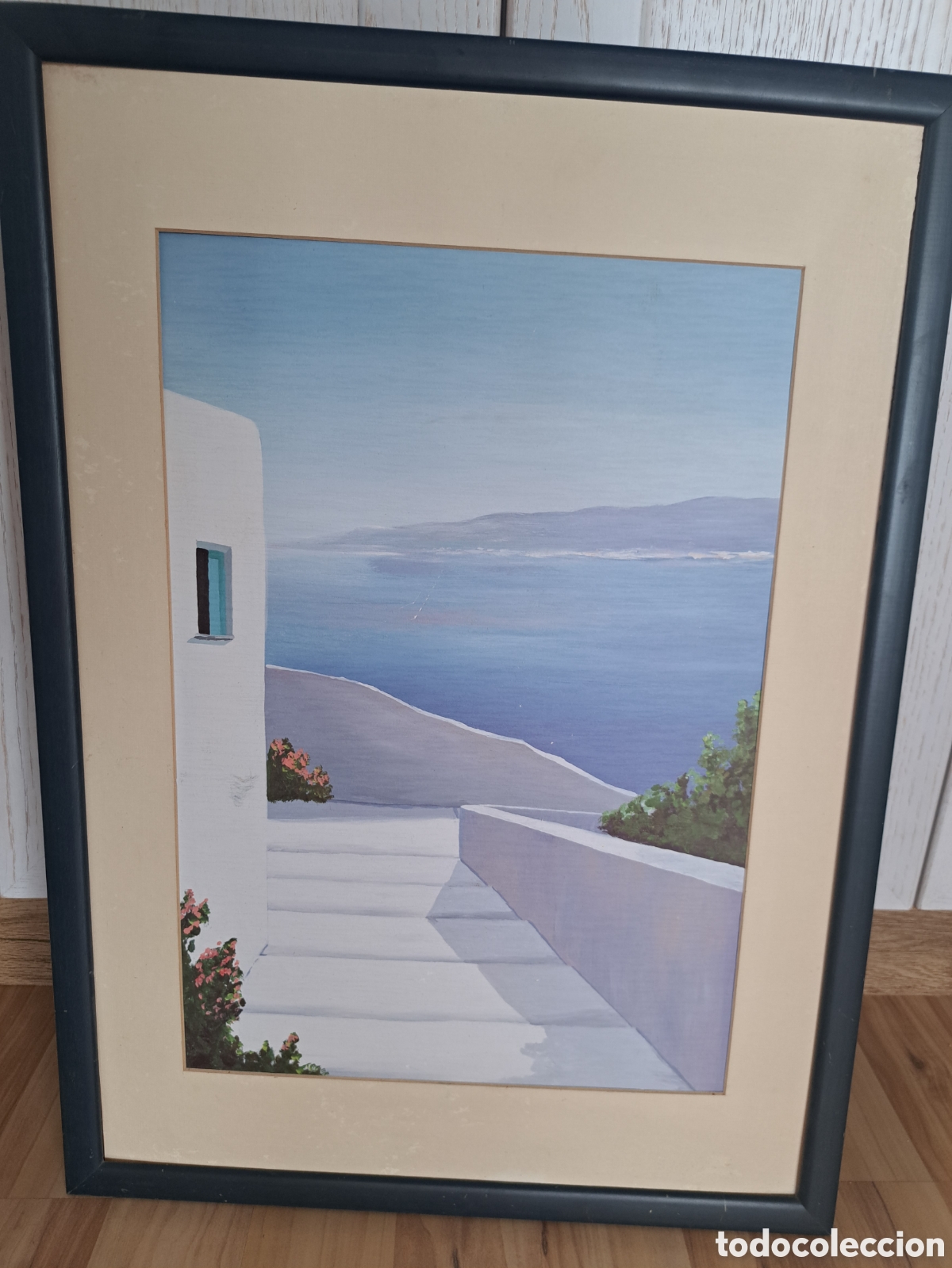 Artesan&iacute;a: Jml Arte. Pintur. Acuarela paisaje maritimo casa en el Mar. Pueblo Almeria. Procedente Mojacar.