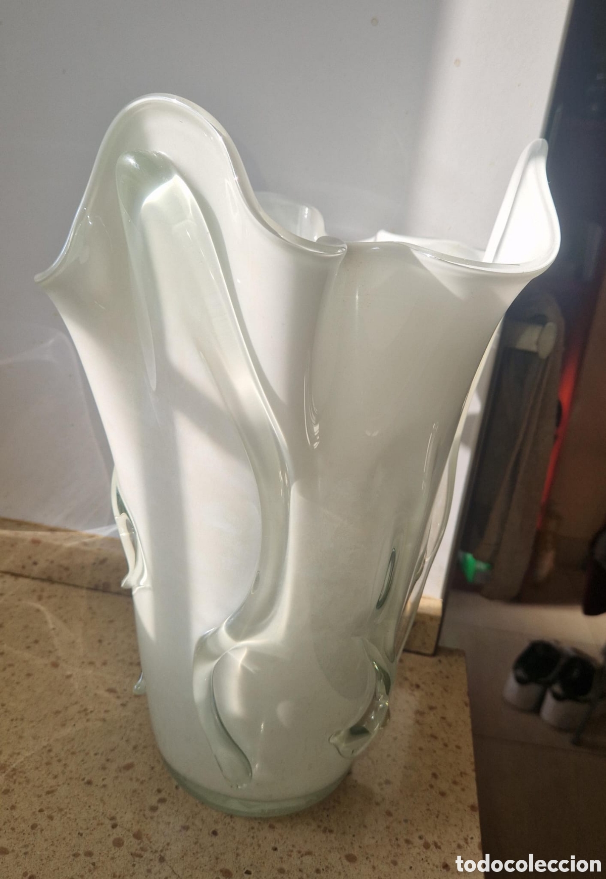 Artesanato e Manualidades: Jarron de cristal.a&ntilde;os 70.firma de anchor glass