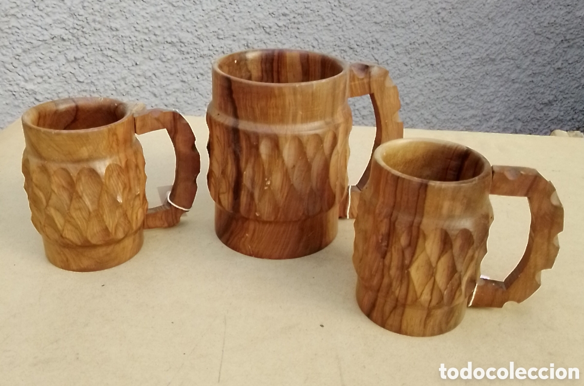Artesan&iacute;a: Jarras de madera de olivo