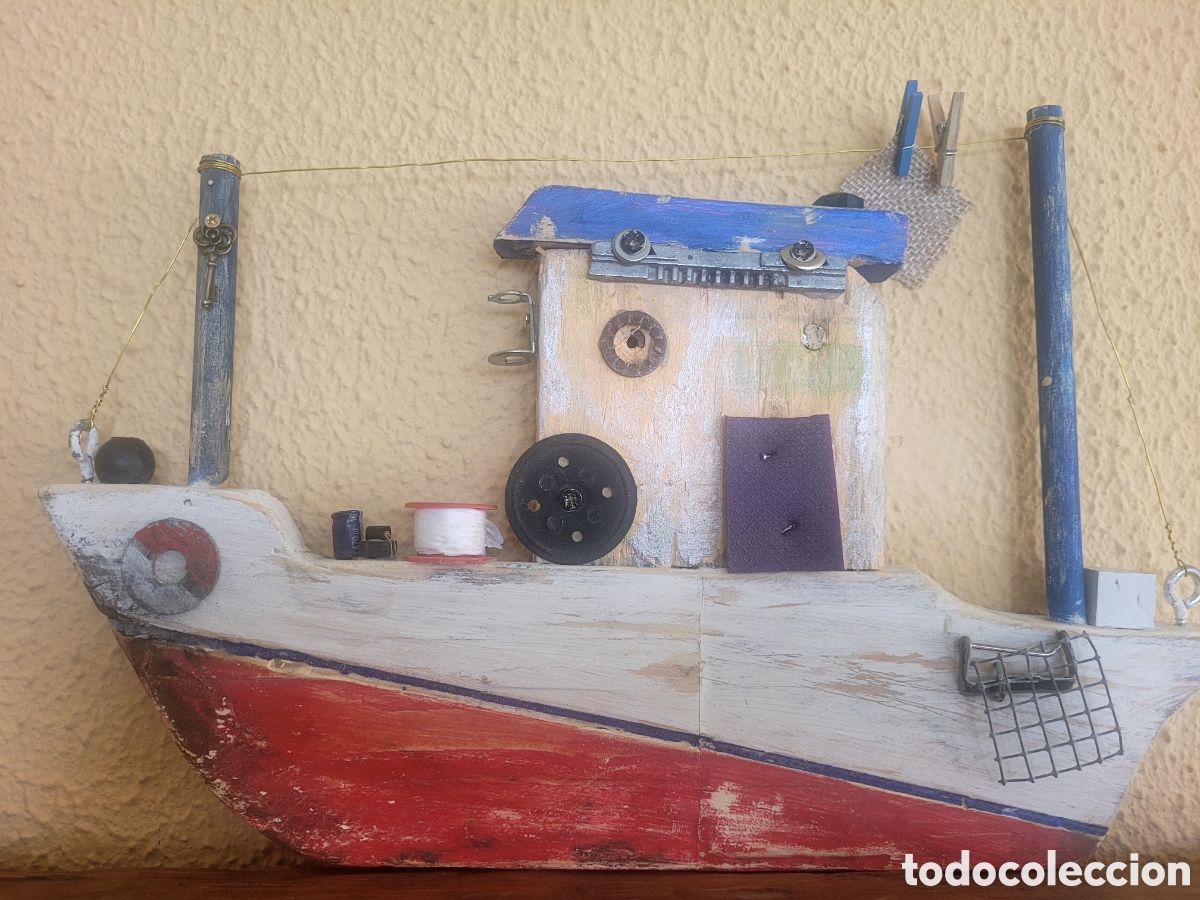 Artesan&iacute;a: Barco de madera rustico