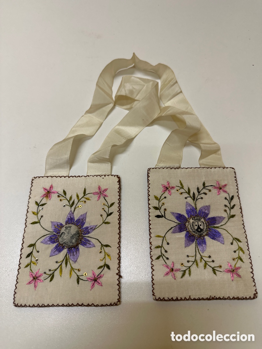 Artesan&iacute;a: Escapulario Antiguo Bordado a Mano