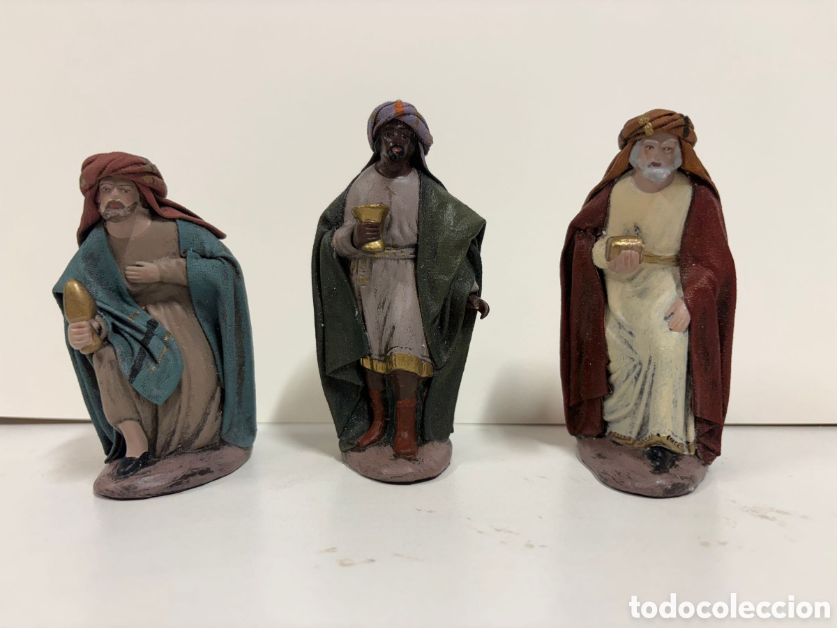 Artesan&iacute;a: Reyes magos 10 cm tela encolada