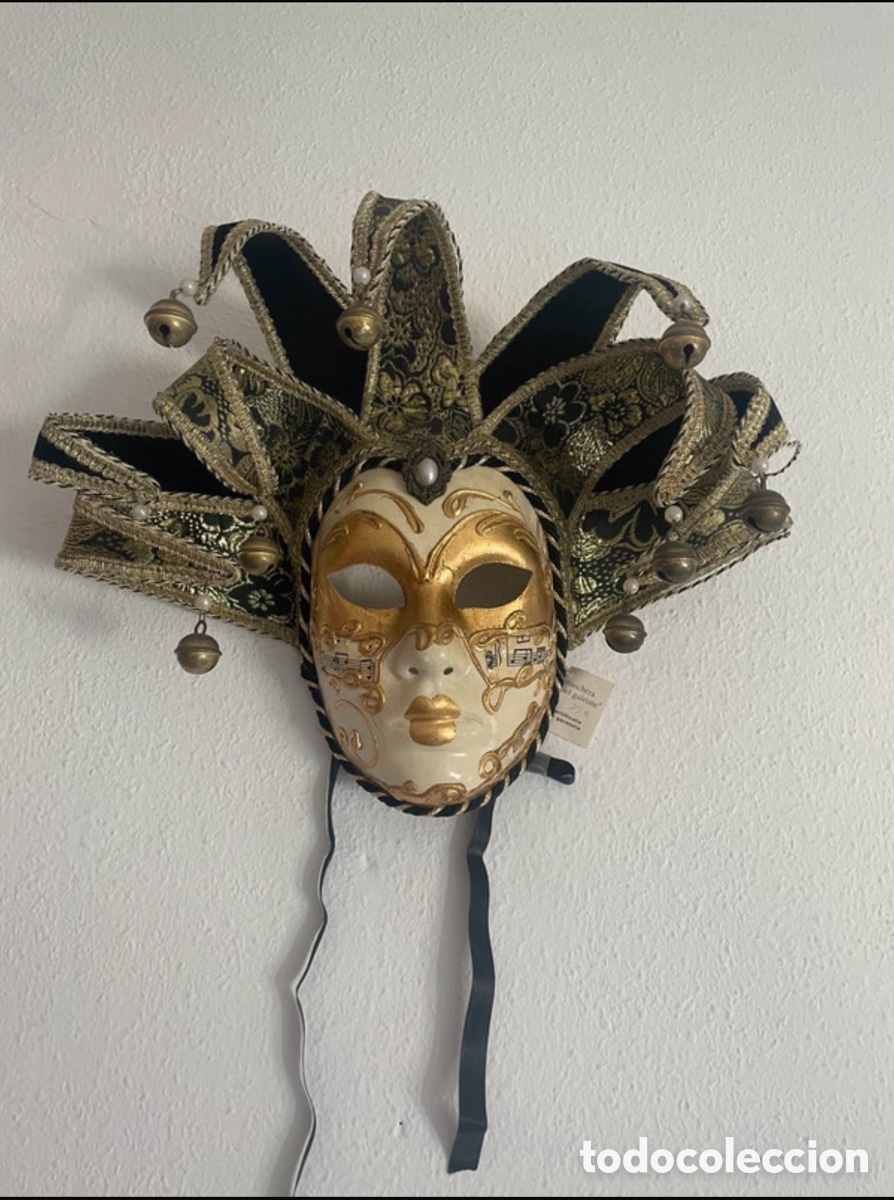 Artesan&iacute;a: Aut&eacute;ntica M&aacute;scara Veneciana de Buf&oacute;n / Jolly - La Maschera del Galeone (Hecha a mano)