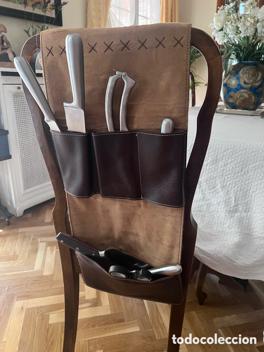 Artesan&iacute;a: Estuche Enrollable con bolsa de Cuero Artesanal. Gran Tama&ntilde;o: 100x28 cm