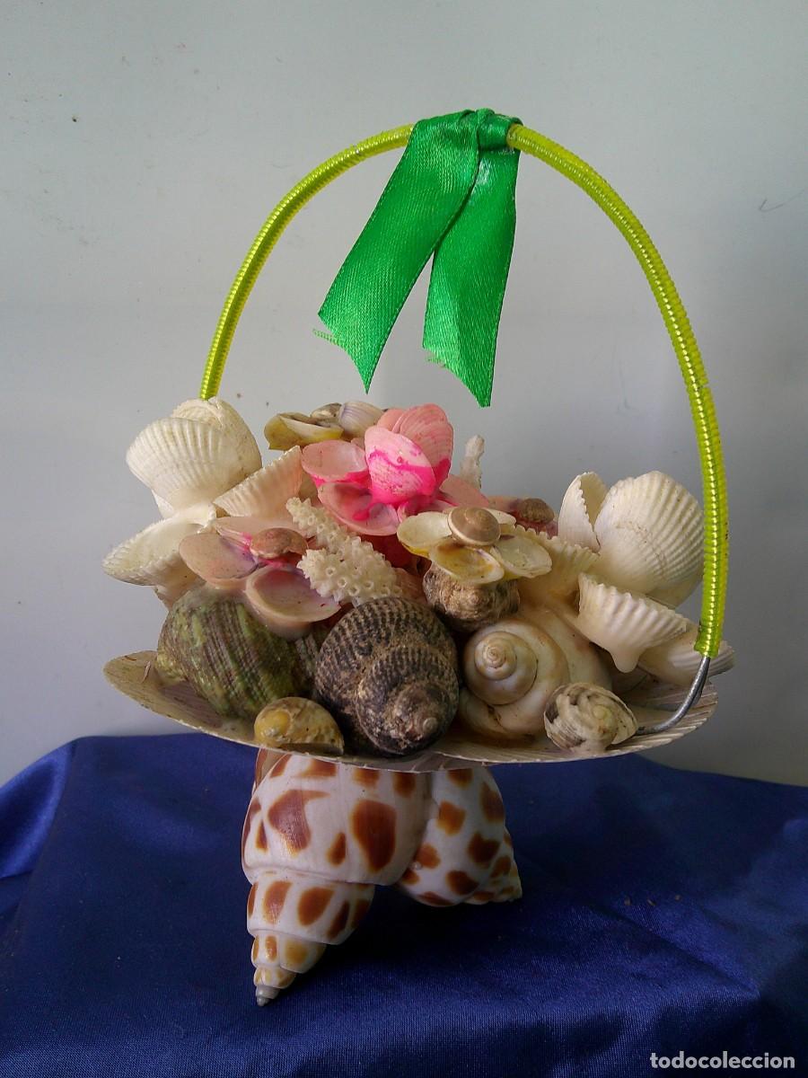 Artesan&iacute;a: &iexcl;&iexcl; CESTA ARTISTICA. &rdquo;Festival del MAR&rdquo; (Flores de Conchas Marinas). =ARTESANIA= CALIDAD. !! C-14