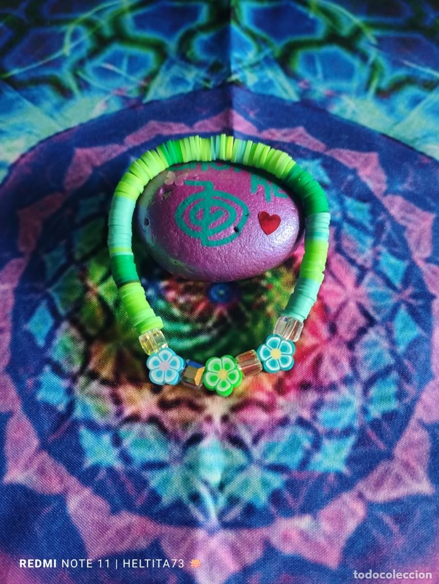 Artesan&iacute;a: Pulsera y pendientes verdes, conjunto - Foto 4