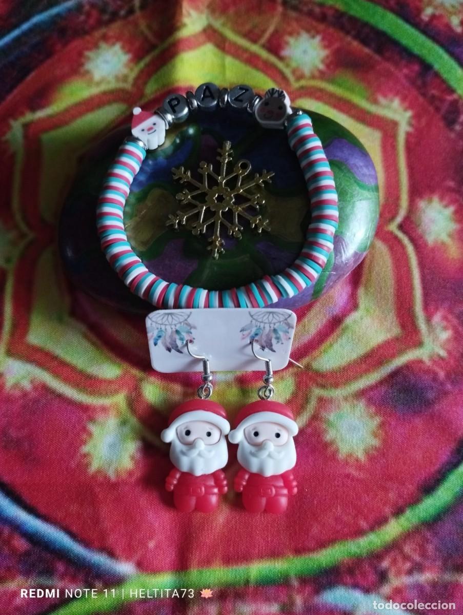 Artesan&iacute;a: Conjunto Pap&aacute; Noel, pulsera y pendientes