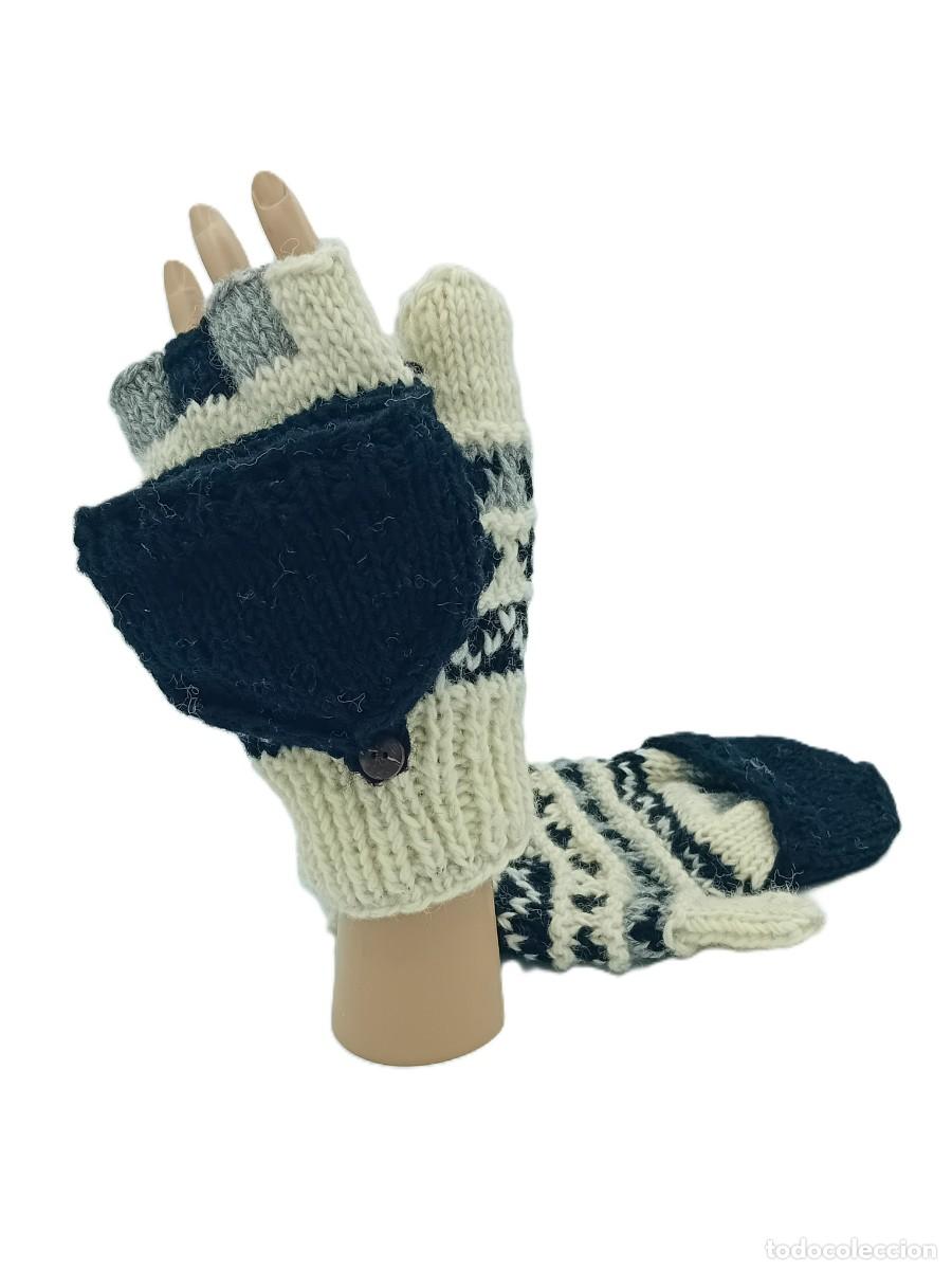 Artesan&iacute;a: Handmade Wool Convertible Mitten Gloves - Nordic Style Pattern - Foto 2