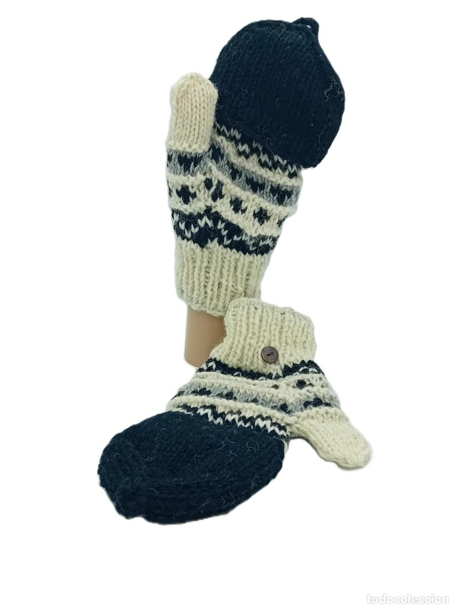 Artesan&iacute;a: Handmade Wool Convertible Mitten Gloves - Nordic Style Pattern - Foto 3