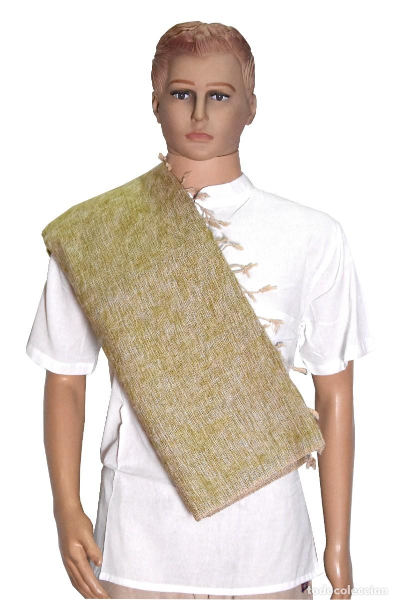 Artesan&iacute;a: Chal de Lana de Yak Hecho a Mano Verde Oliva | Handmade Olive Green Yak Wool Shawl(New)