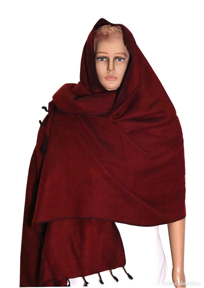 Artesan&iacute;a: Chal de Lana de Yak Hecho a Mano Color Granate | Handmade Maroon Yak Wool Shawl-New
