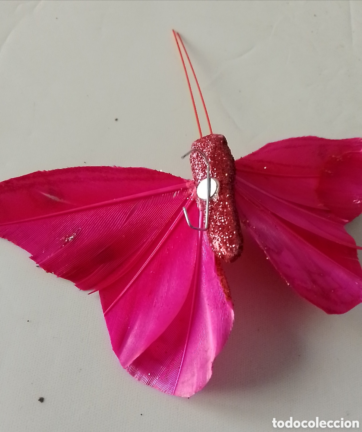 Artesan&iacute;a: Caja de mariposas con plumas de ave - Foto 3