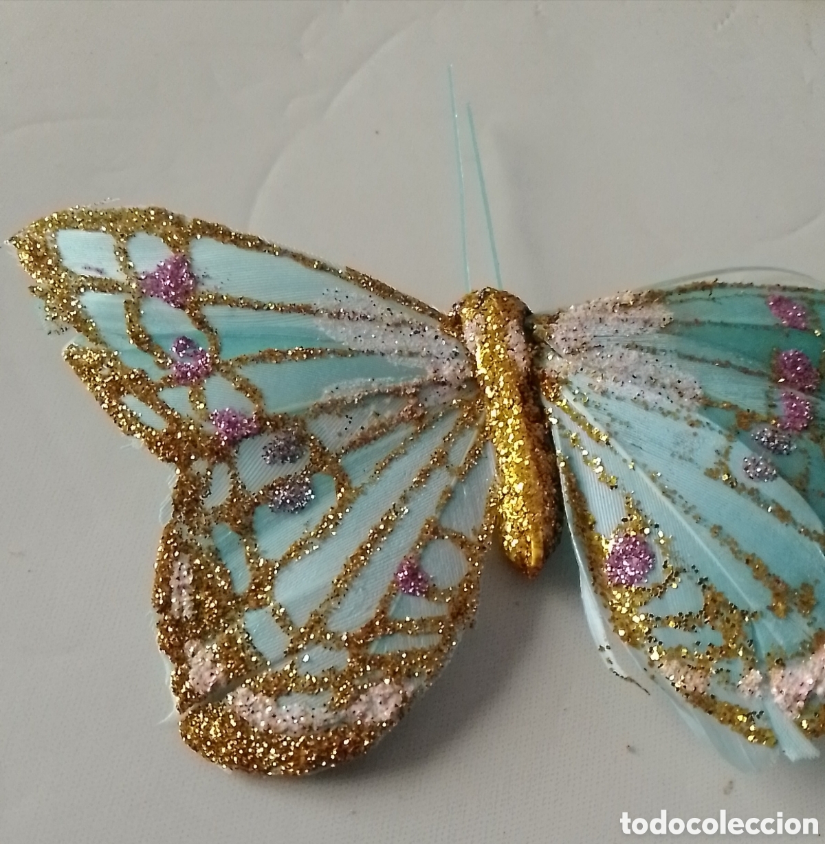 Artesan&iacute;a: Caja de mariposas con plumas de ave - Foto 5