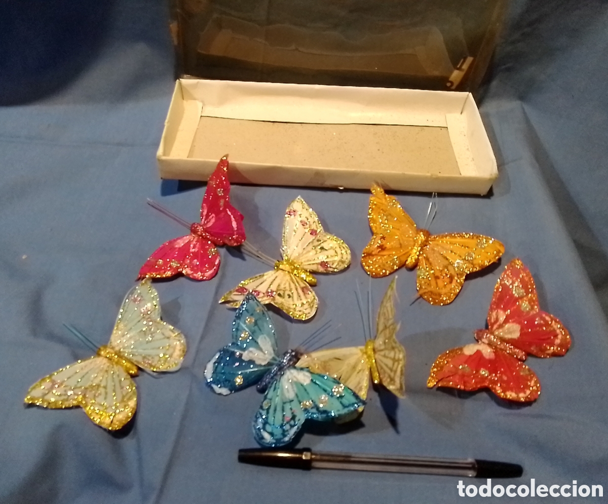 Artesan&iacute;a: Caja de mariposas con plumas de ave - Foto 1