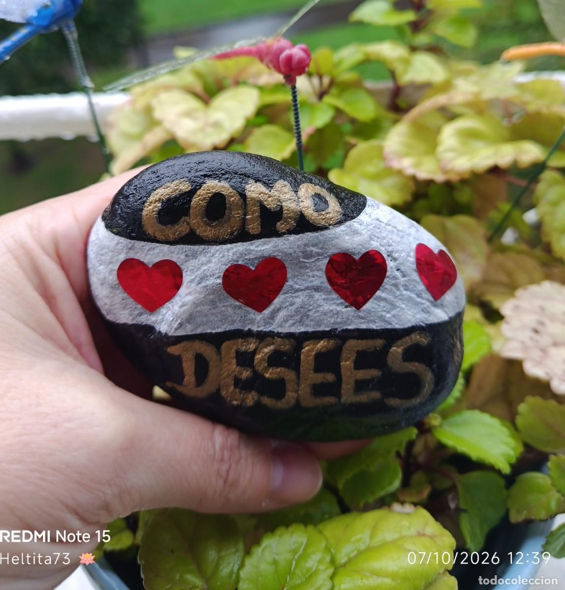 Artesan&iacute;a: Piedra &rdquo;C&oacute;mo desees&rdquo;, piedra natural pintada a mano