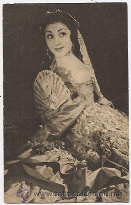 Aut&oacute;grafos antiguos de cantantes y m&uacute;sicos: Actriz gitana Lola Ramos. Con aut&oacute;grafo al dorso - Foto 1