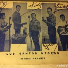 Autógrafos Antiguos de Cantantes y Músicos: RA4 ANTIGUO AUTOGRAFO GRUPO LOS SANTOS NEGROS