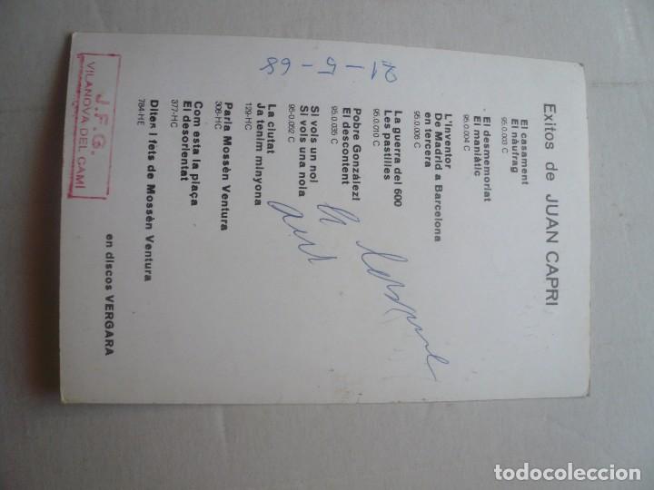Aut&oacute;grafos antiguos de cantantes y m&uacute;sicos: Juan Capri-Aut&oacute;grafo - Foto 2