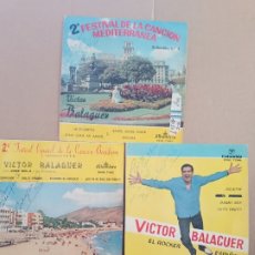 Autógrafos Antiguos de Cantantes y Músicos: VÍCTOR BALAGUER (EL ROCKER ESPAÑOL) 3 EPS FIRMADOS Y DEDICADOS. Lote 177387139