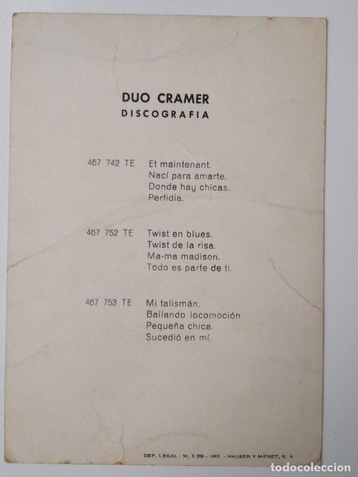 Aut&oacute;grafos antiguos de cantantes y m&uacute;sicos: Duo Cramer - Foto 2