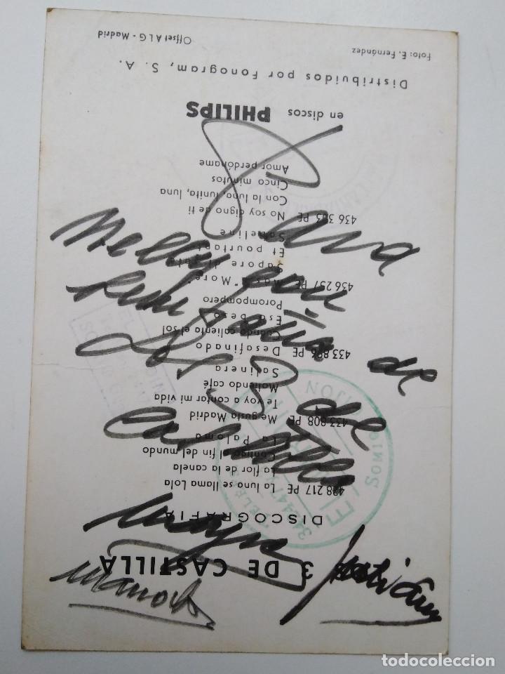 Aut&oacute;grafos antiguos de cantantes y m&uacute;sicos: Los 3 de Castilla - Foto 2
