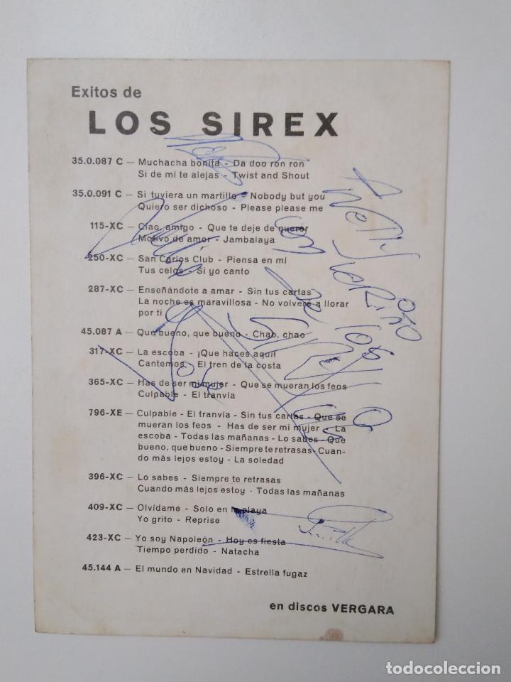 Aut&oacute;grafos antiguos de cantantes y m&uacute;sicos: Los Sirex - Foto 2