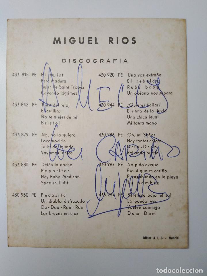 Aut&oacute;grafos antiguos de cantantes y m&uacute;sicos: Miguel Rios - Foto 2