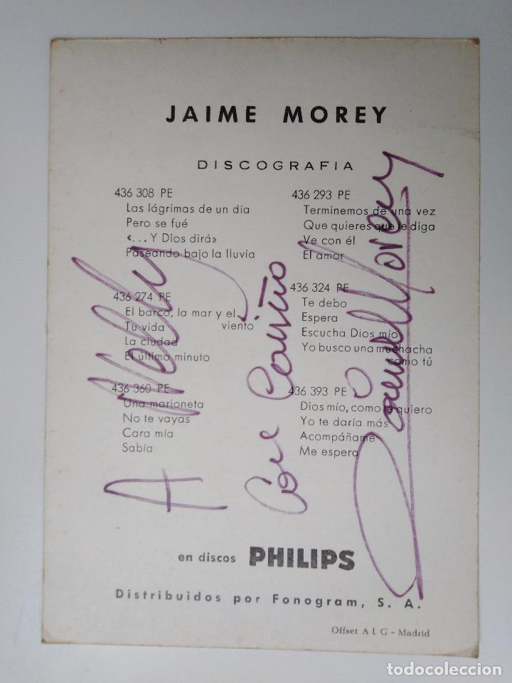 Aut&oacute;grafos antiguos de cantantes y m&uacute;sicos: Jaime Morey - Foto 2