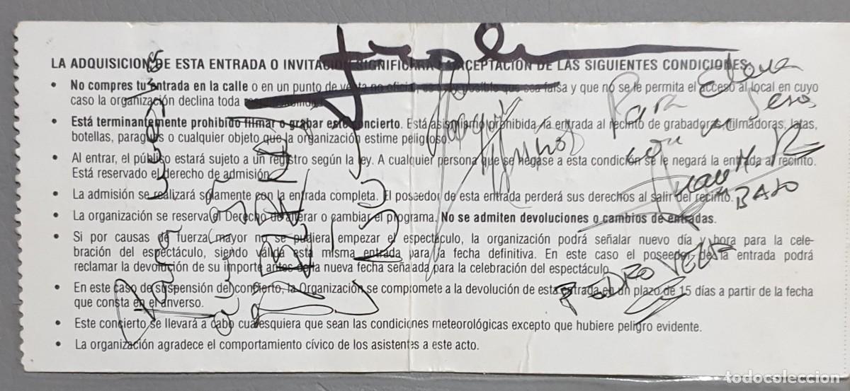 Aut&oacute;grafos antiguos de cantantes y m&uacute;sicos: Aut&oacute;grafo &Ntilde;U Gira 2001 - Foto 3