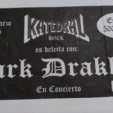Autógrafos Antiguos de Cantantes y Músicos: AUTÓGRAFO EN REVERSO DE LA ENTRADA DEL GRUPO DE BLACK METAL ESPAÑOL DARK DRAKKAR (RELIQUIA). Lote 385573924