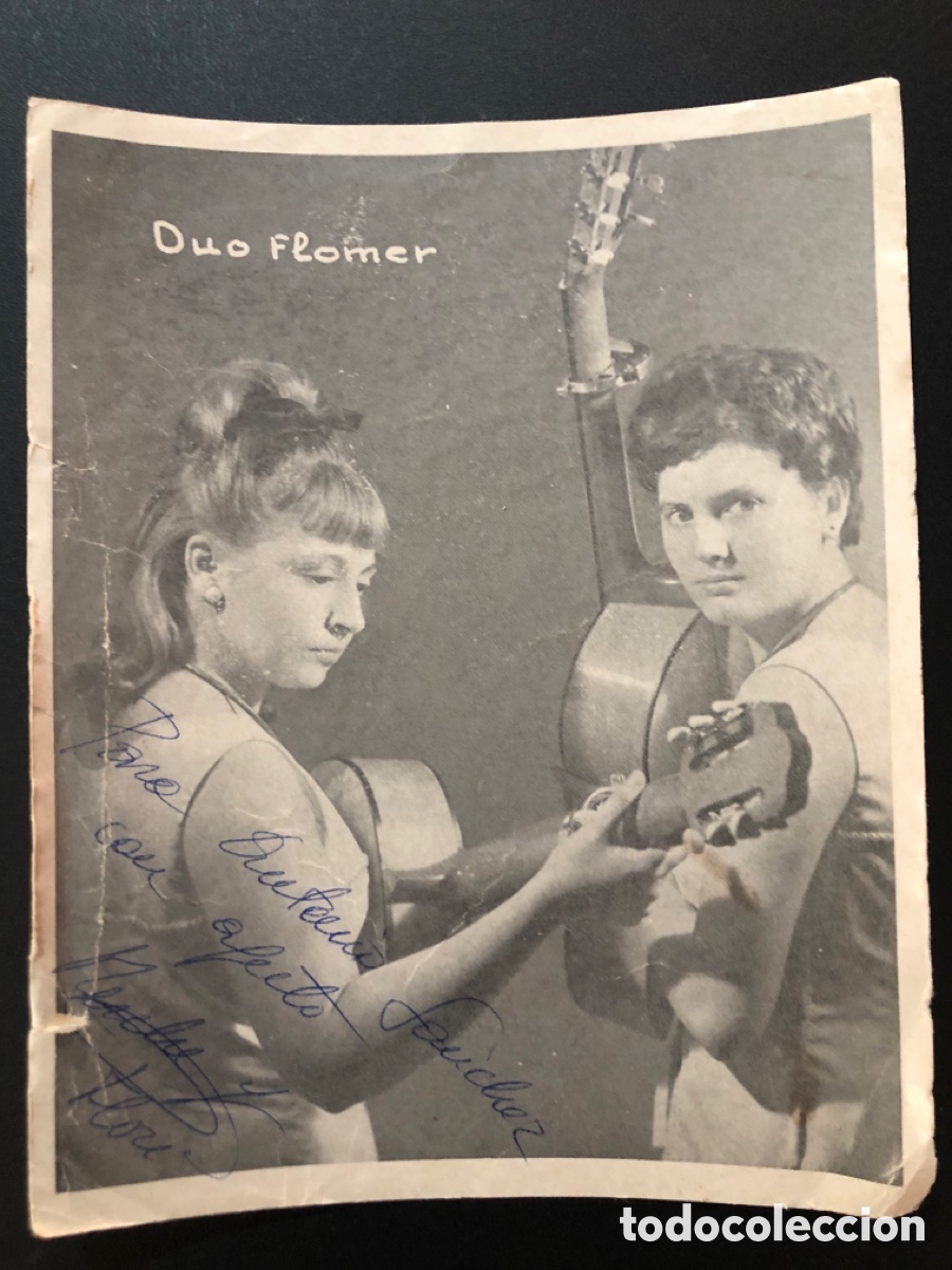 Aut&oacute;grafos antiguos de cantantes y m&uacute;sicos: Aut&oacute;grafo del d&uacute;o flomer - Foto 1